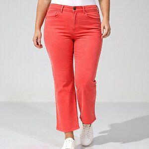 AG Adriano Goldschmied Jodi Crop High Rise Slim Flare Jeans Size 27 Coral - New